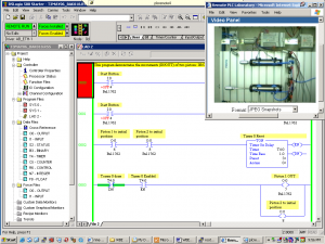 Example of a user interface with inset camera view of apparatus